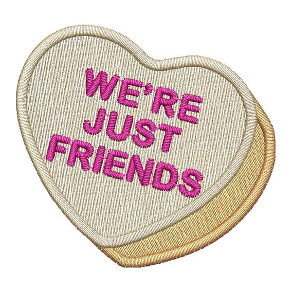 46001304 Heart We're Just Friends Embroidery
